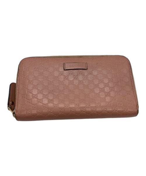 GUCCI（グッチ）GUCCI (グッチ) ラウンドファスナー長財布 ピンクの古着・服飾アイテム