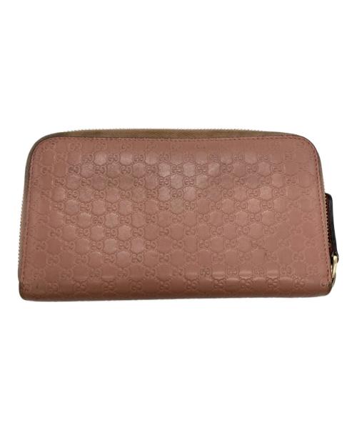 GUCCI（グッチ）GUCCI (グッチ) ラウンドファスナー長財布 ピンクの古着・服飾アイテム