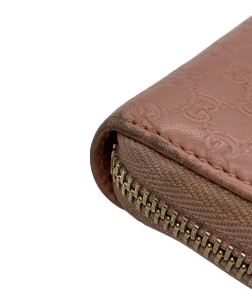 GUCCI（グッチ）GUCCI (グッチ) ラウンドファスナー長財布 ピンクの古着・服飾アイテム