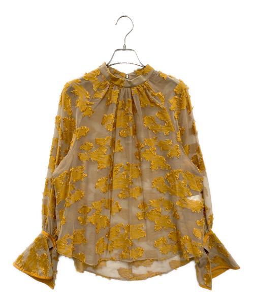 CLANE（クラネ）CLANE (クラネ) フローフラワージャガードトップス イエロー サイズ:1の古着・服飾アイテム