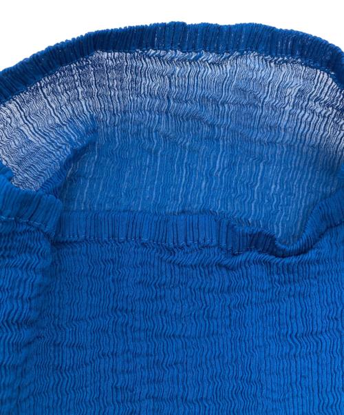 me ISSEY MIYAKE（ミーイッセイ ミヤケ）me ISSEY MIYAKE (ミーイッセイ ミヤケ) サイドシアープリーツハイネックトップ ブルー サイズ:FREEの古着・服飾アイテム