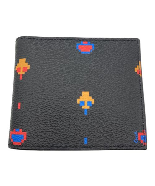 COACH（コーチ）COACH (コーチ) ATARI ビルフォード オール オーバー二つ折り財布 ブラックの古着・服飾アイテム