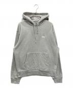 stussyステューシー）の古着「Stock Logo Hoodie」｜グレー