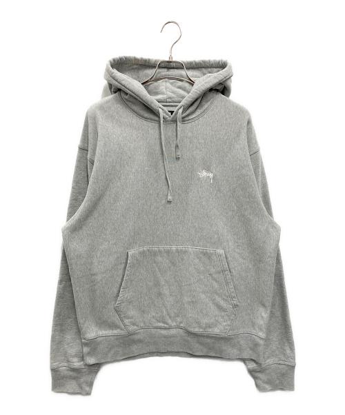 stussy（ステューシー）stussy (ステューシー) Stock Logo Hoodie グレー サイズ:XLの古着・服飾アイテム