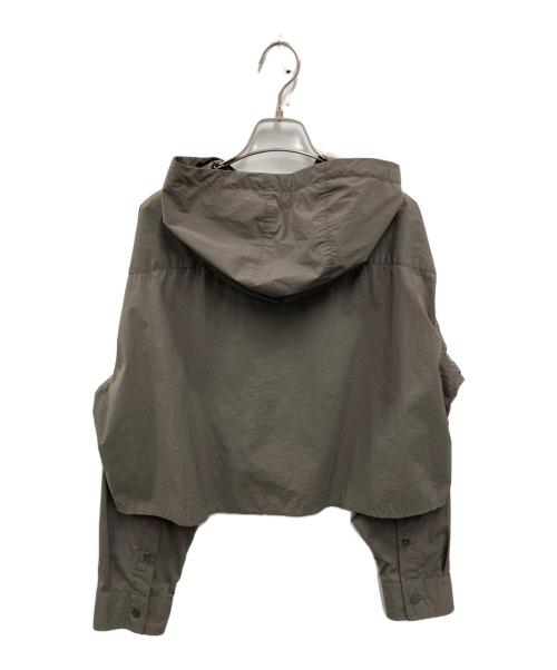 Gymphlex（ジムフレックス）Gymphlex (ジムフレックス) ドライナイロンストレッチショートフーデッドジャケット グレー サイズ:14の古着・服飾アイテム