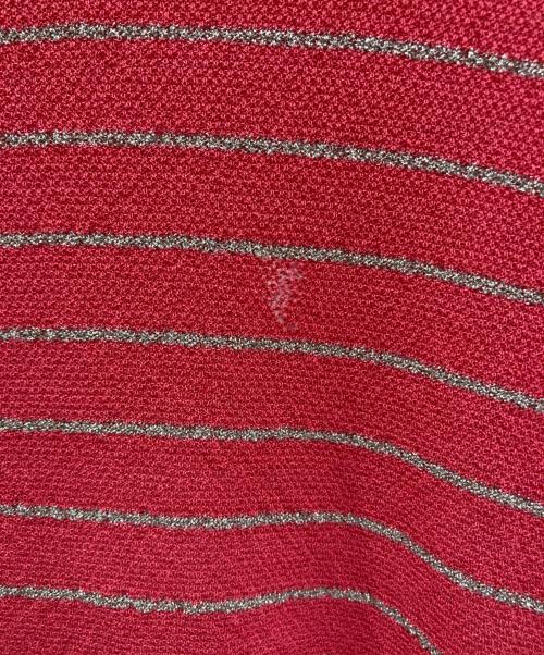 MAISON SPECIAL（メゾンスペシャル）MAISON SPECIAL (メゾンスペシャル) Sheer Border Short Sleeve Crew Neck Knit T-Shirt ピンク サイズ:1の古着・服飾アイテム