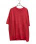 MAISON SPECIAL（メゾンスペシャル）の古着「Sheer Border Short Sleeve Crew Neck Knit T-Shirt」｜ピンク