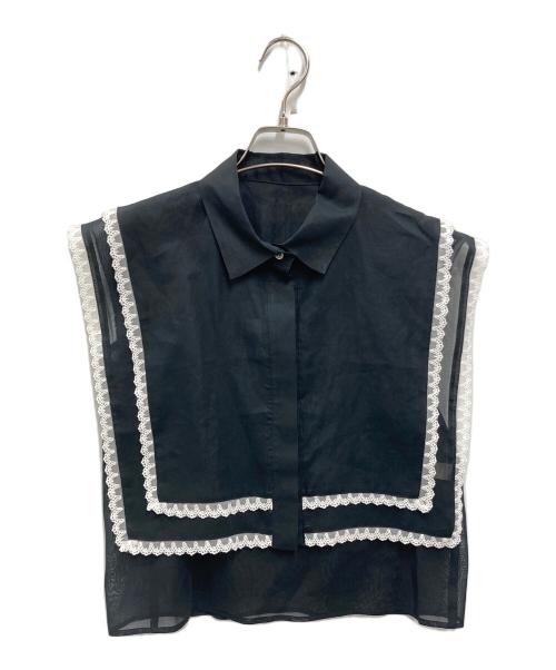 cygne（シーニュ）cygne (シーニュ) スカラップレースブラウス ブラック サイズ:FREE 未使用品の古着・服飾アイテム