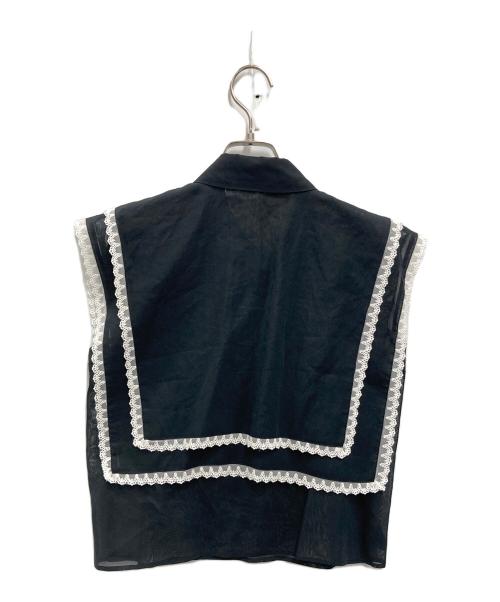 cygne（シーニュ）cygne (シーニュ) スカラップレースブラウス ブラック サイズ:FREE 未使用品の古着・服飾アイテム