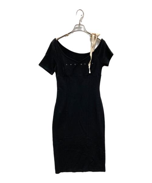 ANDMARY（アンドマリー）ANDMARY (アンドマリー) Mary logo ribbon midium dress ブラック サイズ:FREE 未使用品の古着・服飾アイテム
