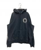 CHROME HEARTSクロムハーツ）の古着「Floral Cross Horseshoe Pullover Hoodie」｜ブラック