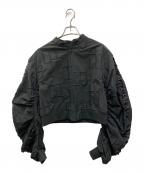 OWNthオンス）の古着「モノグラムボリュームスリーブブルゾン」｜ブラック