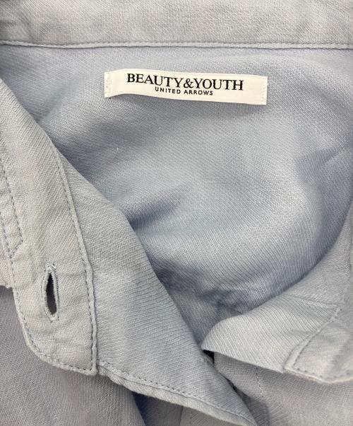BEAUTY&YOUTH（ビューティーアンドユース）BEAUTY&YOUTH (ビューティーアンドユース) 麻レギュラーカラーシャツ ブルー サイズ:Mの古着・服飾アイテム