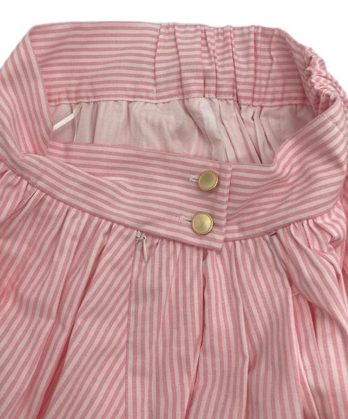 SEVEN TEN by MIHO KAWAHITO（セブン テン バイ ミホ カワヒト）SEVEN TEN by MIHO KAWAHITO (セブン テン バイ ミホ カワヒト) ハイウエストストライプスカート ピンク サイズ:SIZE S 未使用品の古着・服飾アイテム