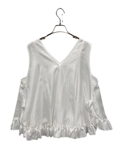 cygne（シーニュ）cygne (シーニュ) フレアフリルトップス ホワイト サイズ:FREE 未使用品の古着・服飾アイテム