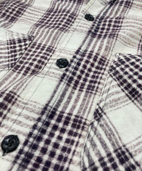 PENNEYS（ペニーズ）penneys (ペニーズ) ヴィンテージプリントチェックネルシャツ アイボリー×パープル サイズ:Sの古着・服飾アイテム