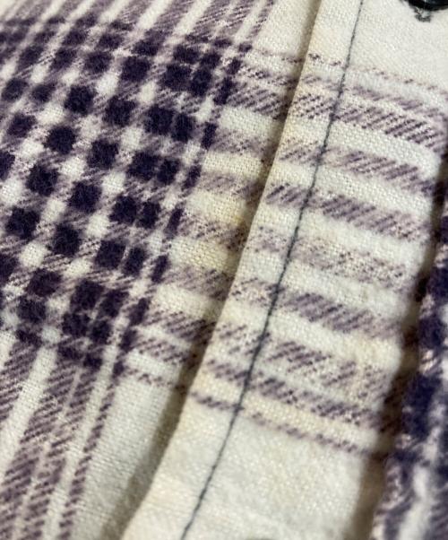 PENNEYS（ペニーズ）penneys (ペニーズ) ヴィンテージプリントチェックネルシャツ アイボリー×パープル サイズ:Sの古着・服飾アイテム