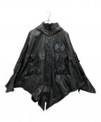 AVIREXアヴィレックス）の古着「WR LIGHT LEATHER PONCHO」｜ブラック