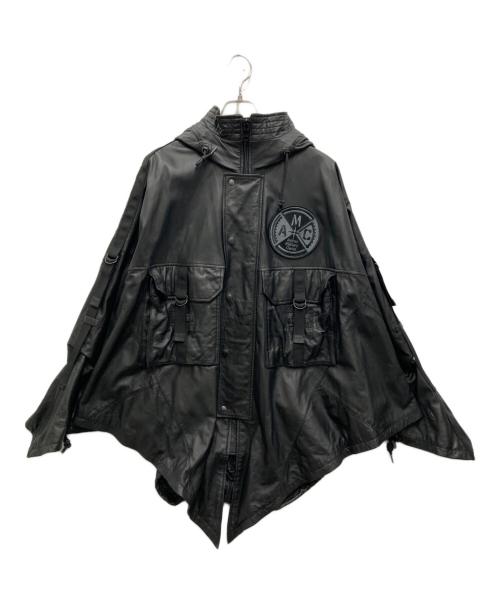 AVIREX（アヴィレックス）AVIREX (アヴィレックス) WR LIGHT LEATHER PONCHO ブラック サイズ:FREEの古着・服飾アイテム