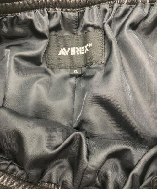AVIREX（アヴィレックス）AVIREX (アヴィレックス) レザー トラックパンツ ブラック サイズ:XLの古着・服飾アイテム