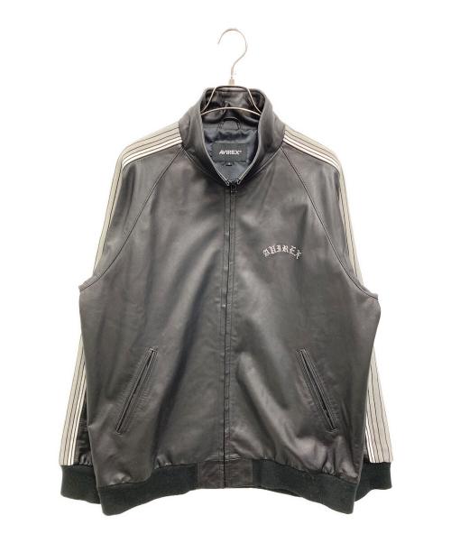 AVIREX（アヴィレックス）AVIREX (アヴィレックス) レザー トラックジャケット ブラック サイズ:XLの古着・服飾アイテム