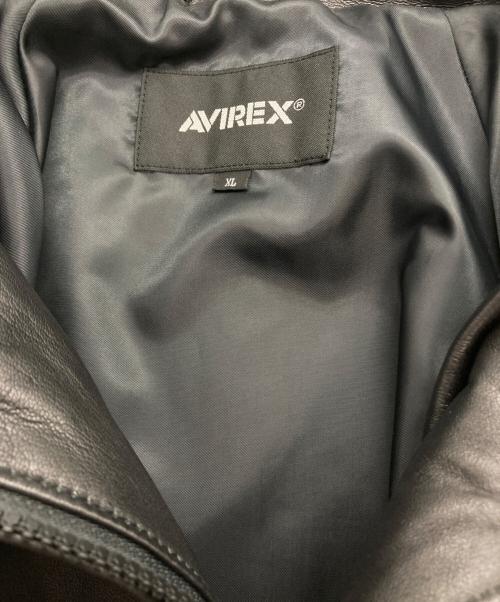 AVIREX（アヴィレックス）AVIREX (アヴィレックス) レザー トラックジャケット ブラック サイズ:XLの古着・服飾アイテム