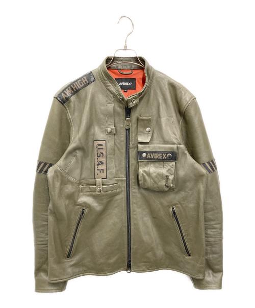 AVIREX（アヴィレックス）AVIREX (アヴィレックス) COMAND SINGLE RIDERS オリーブ サイズ:2XLの古着・服飾アイテム