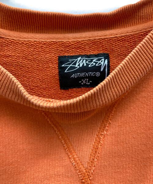 stussy（ステューシー）stussy (ステューシー) 前Vガゼットスウェット オレンジ サイズ:XLの古着・服飾アイテム