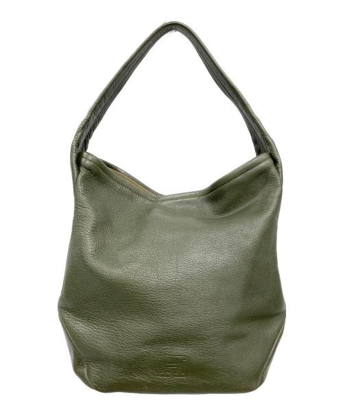 HIROFU（ヒロフ）HIROFU (ヒロフ) シュリンクレザー ワンショルダーバッグ カーキの古着・服飾アイテム