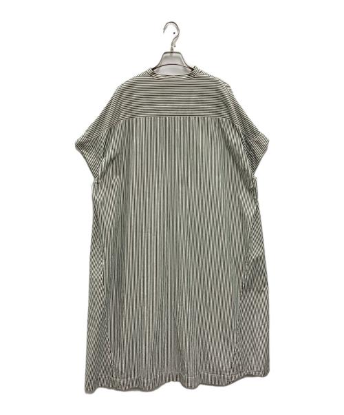 ne quittez pas（ヌキテパ）ne quittez pas (ヌキテパ) Poplin Stripe Big Shirts Dress グリーン サイズ:FREEの古着・服飾アイテム