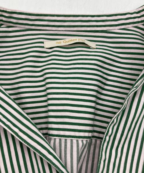 ne quittez pas（ヌキテパ）ne quittez pas (ヌキテパ) Poplin Stripe Big Shirts Dress グリーン サイズ:FREEの古着・服飾アイテム