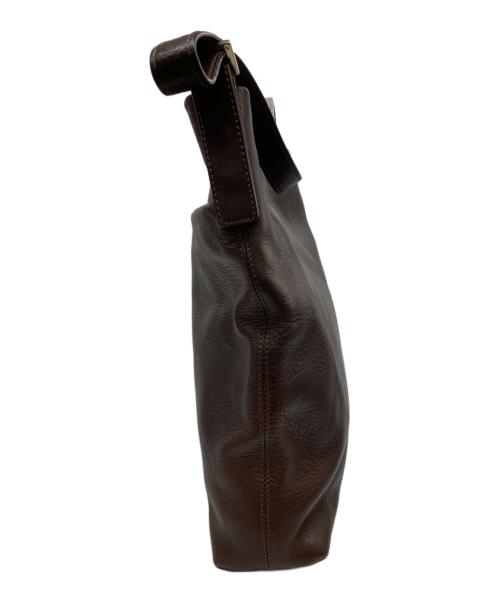 HIROFU（ヒロフ）HIROFU (ヒロフ) Hロゴ シュリンクレザー ワンショルダーバッグ ブラウンの古着・服飾アイテム