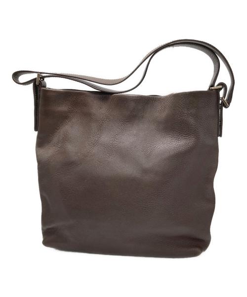 HIROFU（ヒロフ）HIROFU (ヒロフ) Hロゴ シュリンクレザー ワンショルダーバッグ ブラウンの古着・服飾アイテム