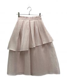 bow.a（ボウ・エー）の古着「SHEER JACQUARD SKIRT」｜ピンク
