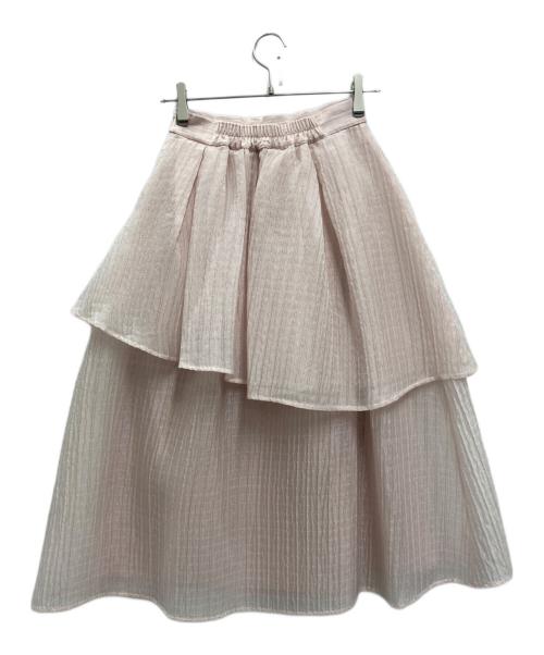 bow.a（ボウ・エー）bow.a (ボウ・エー) SHEER JACQUARD SKIRT ピンク サイズ:Sの古着・服飾アイテム