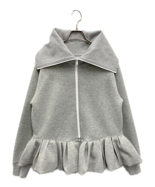 bow.a（ボウ・エー）bow.a (ボウ・エー) BONDING ZIP UP JACKET グレー サイズ:FREEの古着・服飾アイテム