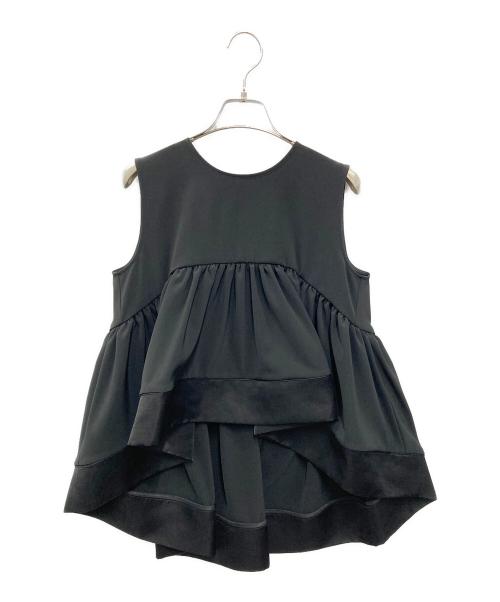 TWILL（ツイル）TWILL (ツイル) ラウンドペプラムボリュームブラウス ブラック サイズ:FREEの古着・服飾アイテム