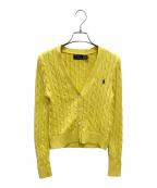 POLO RALPH LAURENポロ・ラルフローレン）の古着「ケーブルニットカーディガン」｜イエロー