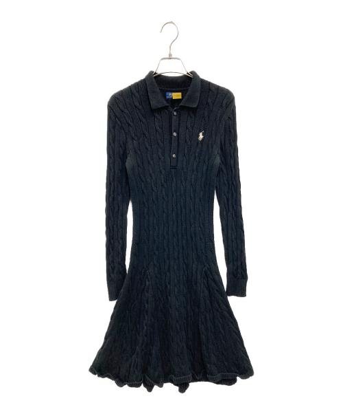 POLO RALPH LAUREN（ポロ・ラルフローレン）POLO RALPH LAUREN (ポロ・ラルフローレン) ケーブルニットワンピース ブラック サイズ:XSの古着・服飾アイテム