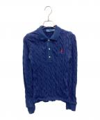 POLO RALPH LAURENポロ・ラルフローレン）の古着「ケーブルポロニット」｜ネイビー
