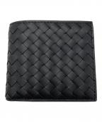 BOTTEGA VENETAボッテガベネタ）の古着「イントレチャート ピッコロ コインパース付き 二つ折りウォレット」｜ブラック