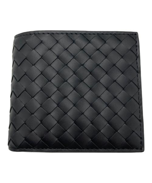 BOTTEGA VENETA（ボッテガベネタ）BOTTEGA VENETA (ボッテガベネタ) イントレチャート ピッコロ コインパース付き 二つ折りウォレット ブラックの古着・服飾アイテム