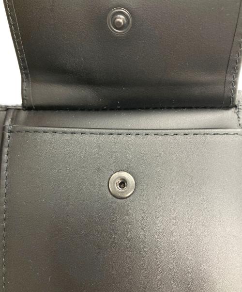BOTTEGA VENETA（ボッテガベネタ）BOTTEGA VENETA (ボッテガベネタ) イントレチャート ピッコロ コインパース付き 二つ折りウォレット ブラックの古着・服飾アイテム
