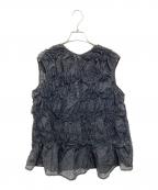 Mila Owenミラオーウェン）の古着「シャーリングシアーレイヤードトップス」｜ブラック