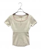 ANDMARYアンドマリー）の古着「Lacey mary logo tops」｜ホワイト