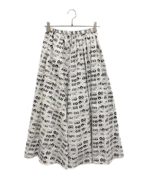 OBLI（オブリ）OBLI (オブリ) カセットスカート ホワイト×ブラック サイズ:FREE 未使用品の古着・服飾アイテム