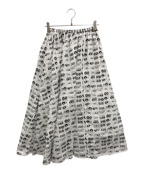 OBLI（オブリ）OBLI (オブリ) カセットスカート ホワイト×ブラック サイズ:FREE 未使用品の古着・服飾アイテム