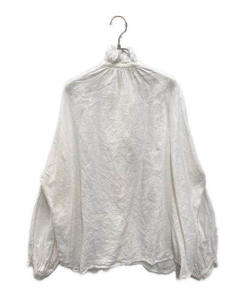 journal standard luxe（ジャーナルスタンダード ラックス）JOURNAL STANDARD LUXE (ジャーナルスタンダード ラックス) リネンワッシャー フリルブラウス ホワイト サイズ:FREEの古着・服飾アイテム