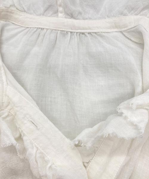 journal standard luxe（ジャーナルスタンダード ラックス）JOURNAL STANDARD LUXE (ジャーナルスタンダード ラックス) リネンワッシャー フリルブラウス ホワイト サイズ:FREEの古着・服飾アイテム