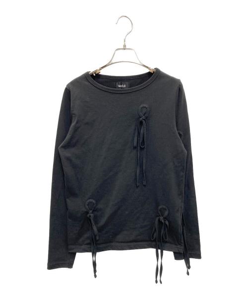 soduk（スドーク）soduk (スドーク) ribbons long sleeve shirt ブラック サイズ:FREE 未使用品の古着・服飾アイテム